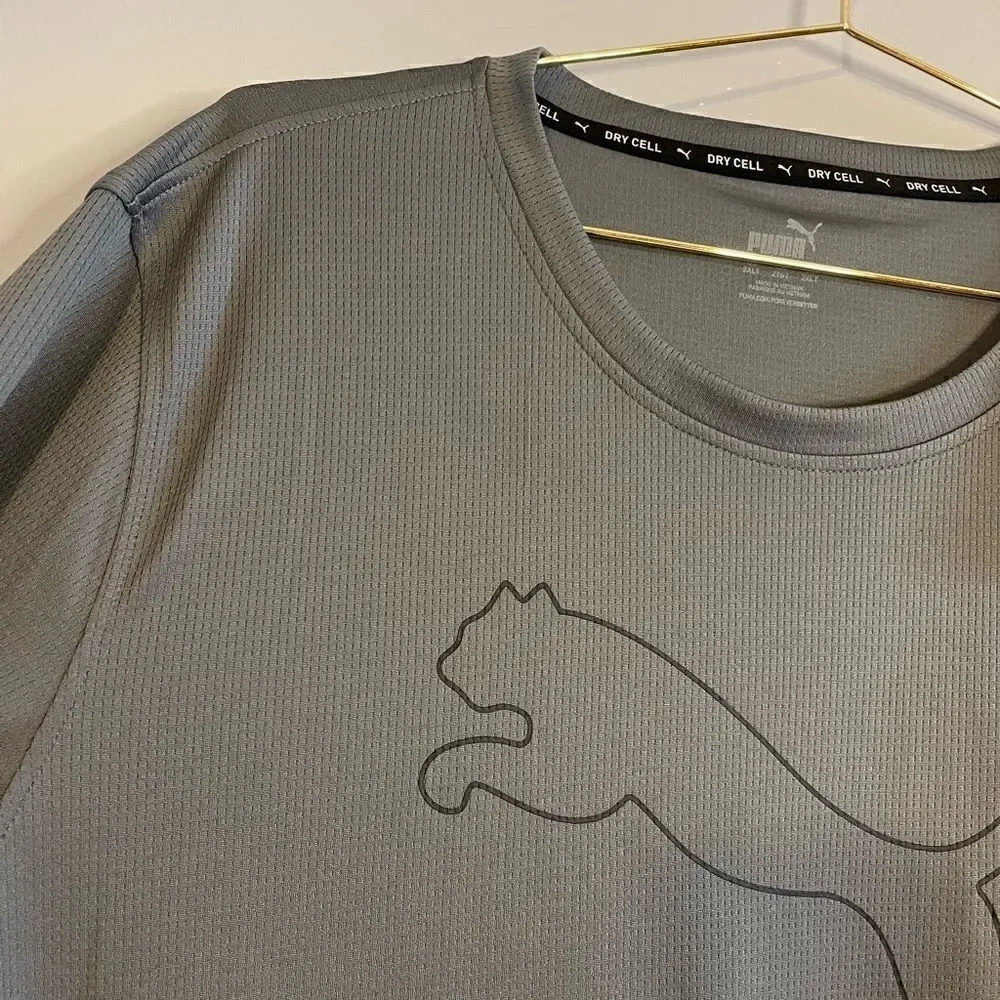 Puma Dry Cell Running & Training Gray Logo T-Shirt | SZ XXL